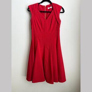 Calvin Klein Red Fit and Flare Cocktail Dress